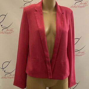 XXI. Size Medium. Open Front Hot pink Lined Long Sleeve Jacket. Pockets. B53